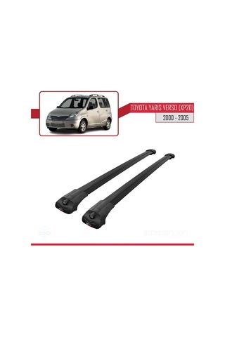 Toyota Yaris Verso Xp20 2000-2005 Arası İle Uyumlu Ace-1 Ara Atkı Tavan Barı Siyah