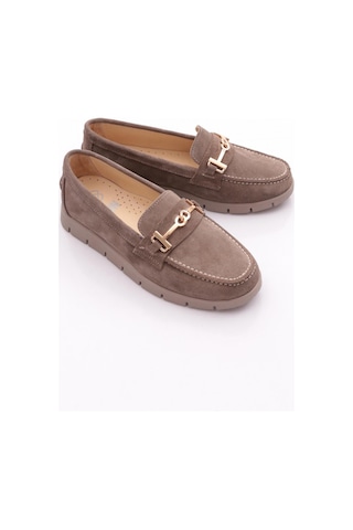 Dgn 5604-6 Kadin Loafer Ayakkabi Vizon Süet