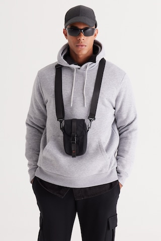 AC&Co / Altınyıldız Classics Erkek Gri Melanj Standart Fit Normal Kesim Kapüşonlu Kanguru Cepli Pamuklu Sweatshirt Gri
