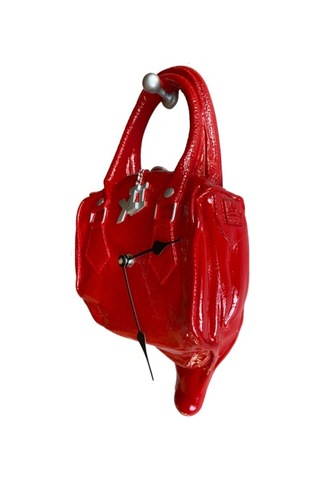 Antartidee Çanta Tasarımlı Duvar Saati / Handbag Clock Kırmızı