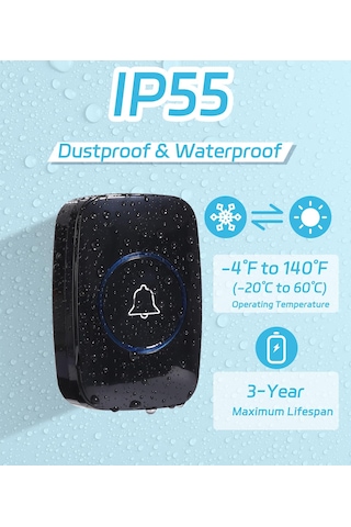 Ht-28 Kablosuz Kapı Zili Uzaktan Kumandalı 300 Metre Yüksek Sesli