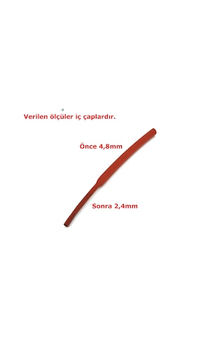 1 Metre 4,8mm Kırmızı Isı İle Daralan Makaron Kablo Izolasyon