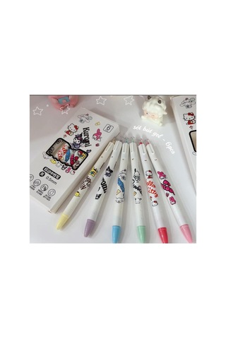 6'lı Set Kawaii Sanrio Jel Kalem 0.5 Beyaz