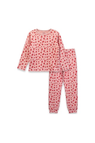 Harıbo Haribo Lisanslı Kalp Desenli Uzun Kollu Pijama Takımı Pudra