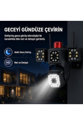 Uninet 12v 4g Sım Kartlı Dış Mekân Güvenlik Kamerası Gece Görüşlü, Hareket Algılamalı, Çift Yönlü Ses Özelliği
