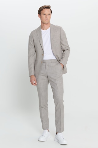 Ac&co Erkek Acıkahve Slim Fit Dar Kesim Kırlangıç Yaka Desenli Takım Elbise