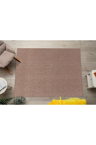 Tm-01 Sisal Jut Hasır Model Tek Renk Dokuma Yıkanabilir Toz Vermez Halı Krem Hasır