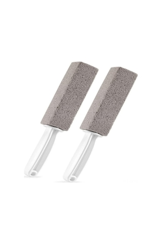 Xiyyadms 2'li Paket Uzun Saplı Pamuk Taşı Tuvalet Fırçası - Sert Su Çemberi, Kalsiyum Birikimi Ve Pas Temizleyici - Tuvalet, Banyo, Mutfak Lavabo İçin Uygun Gri Gri