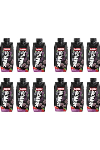 Dimes Smoothie Karadut Böğürtlen Çilek Elma 310 Ml X 12 Adet