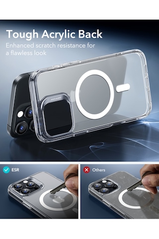 Esr Apple Uyumlu iPhone 16 Pro Halolock Magsafe Classic Hybrid Silikon Kılıf Buzlu Şeffaf + Ekran Koruyucu Set Buzlu Şeffaf