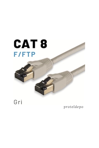 Irenis Cat8 Kablo F/Ftp Lszh Ethernet Network Lan Ağ Kablosu 25 CM Beyaz