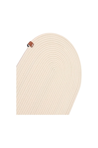 Jutty Hasır Görünümlü Jüt Dokuma Krem Oval Dekoratif Masa Runnerı 35x135 Cm Mutfak Salon Krem