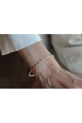 Reis Bone Bangle Sarı Altın