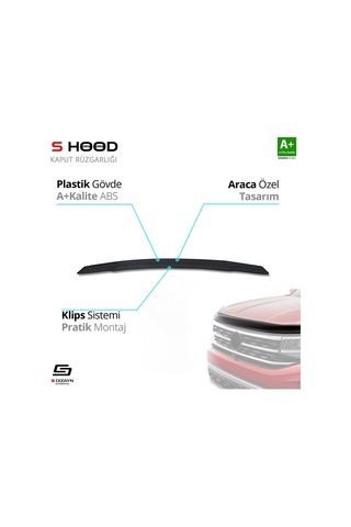 Kswagen Tiguan Abs Plastik Kaput Rüzgarlığı 2016 Üzeri A+kalite
