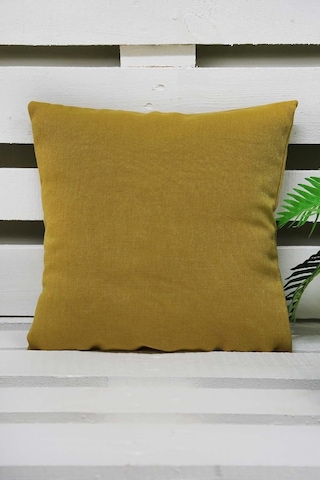 Melodie Keten Kırlent Hardal 50X50 Cm