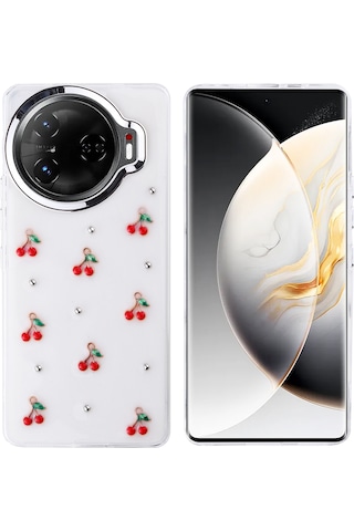 Noktaks - Tecno Uyumlu Tecno Camon 30 Pro 5g - Kılıf Airbag Tasarımlı Simli Şeffaf Koruyucu Kutup Kapak - Fiyonk T36551 Fiyonk
