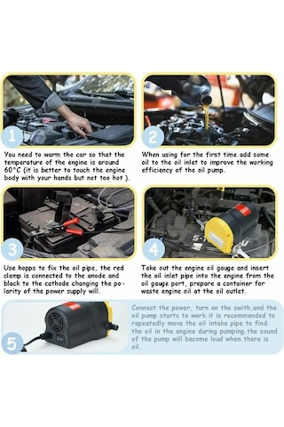 Mufunye Yağ Emme Pompası Emme Pompası Dizel Pompa 12v 60w Motor Yakıt Pompası Yağ Değişimi Elektrikli Yakıt Pompası Araba Yağ Değiştirme Araçları İçin Arabalar