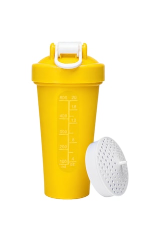 Gym Shaker 650 Ml Ölçekli Ve Sızdırmaz Kapaklı Protein Shaker Sarı