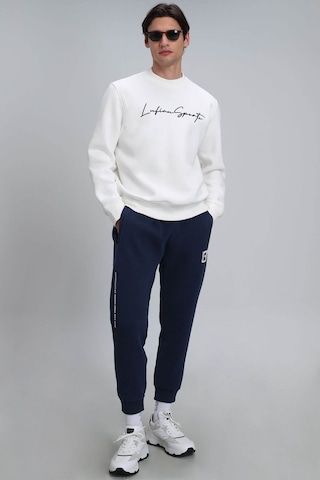 Lufian Erkek Lowe Sweatshirt 112030125 Kırık Beyaz