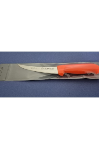 Fibrox Kaymaz Saplı Kıvrık Kasap Kemik Sıyırma Bıçağı 15 Cm Hulusi - Drita Bıçak 25mm X 150mm X 2.5mm 10354.15 Turuncu Renk