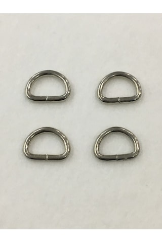 Karantuhafiye Çanta Halkası D Demir 2,5 Cm 4 Lü Set Gümüş Gümüş