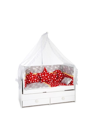 Hugoy Lüks Kristal Tüle Fistolu Bebek Beşik Cibinlik + L Demiri