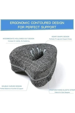 Zyzqstore Bellek Pamuk Bacak Yastık Içi Boş Gebelik Yan Uyuyan Antrasit Beyaz Antrasit - Beyaz