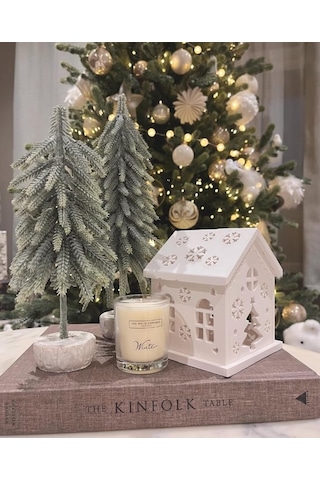 Işıltılı Dekoratif Tealight Veya Led Tutucu Ev Modeli