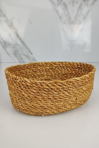 Digithome Hasır Banyo Ve Makyaj Organizer Sepeti Oval Düzenleyici 20 Cm Kahverengi - Pnl-ph22 S/3