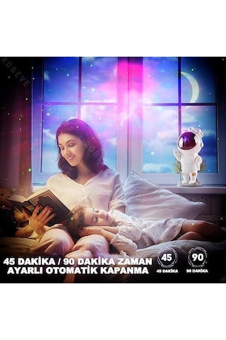 Jouis Astronot Gece Lambası Galaxy Projektör,led Galaksi Işık Projektörü Çok Renkli Nebula Galaksi Yıldızlı Gece Işığı Uzaktan Kumandalı Projektör Lambası Yatak Odası Hediye İçin Usb Planetaryum Projektörü Diğer