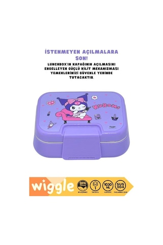 Kuromi Bento Çift Bölmeli Beslenme Kutusu Çelik 3470 Çok Renkli