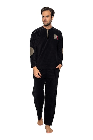 Nisanca Kışlık Erkek Polar Pijama Takımı Siyah