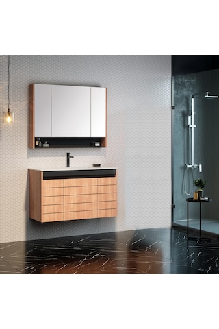 Orka Ricato 100 Cm Morgana Kiraz Banyo Dolabı Alt Modül Ve Lavabo Çok Renkli