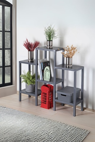 6 Katlı Düzenleyici Raf Ünitesi, Kitaplık, Gri