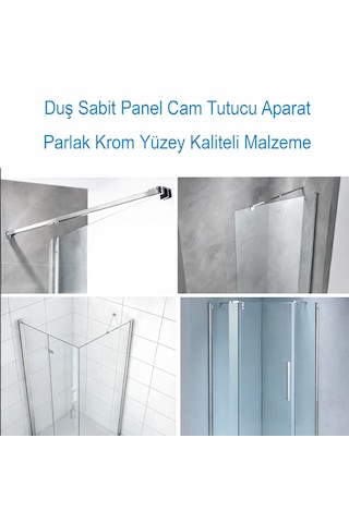 Ayrıntıshop Duşakabin Cam Kabin Teleskopik Cam Gergi 60cm - 120 Cm Arası Krom