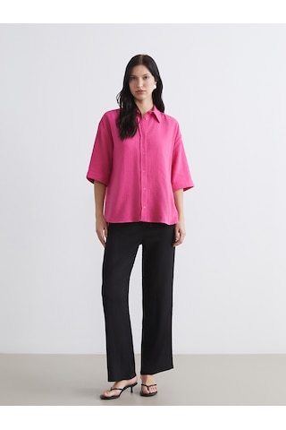Lcw Comfort Siyah Beli Lastikli Dokulu Kadın Pantolon