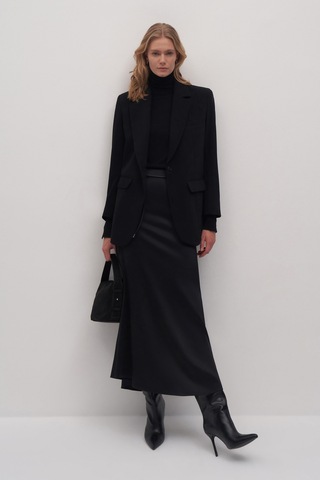 Siyah Lume Maxi Saten Etek Siyah