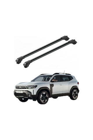 Dacia Duster 2018 2024 Uyumlu Trs-1 Kilitli Sistem Ara Atkı Tavan Barı Siyah 2 Adet