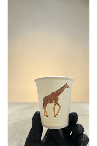 Hayvan-orman-amazon-zoo Doğumgünü Parti Zürafa Temalı Tek Kullanımlık 7 Oz 100 Adet Karton Bardak