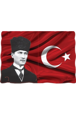 10 Adet Karne Kılıfı - Atatürk Ve Türk Bayrağı - Kuşe Malzeme -