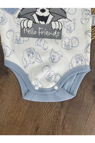 2d2b Hello Friends Alttan Çıtçıtlı Bereli Unisex 3lü Bebek Takım Açık Mavi