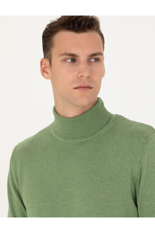 Pierre Cardin Erkek Koyu Yeşil Melanj Triko Kazak 50276162-vr127 Koyu Yeşil