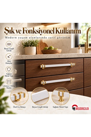 Haskan Kemer Kulp Altın/beyaz 128 Mm Altın - Beyaz