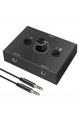 6077 Ses Kulaklık Hoparlör 2 Port Aux Switch Çoklayıcı Çevirici 3.5mm Stereo Audio Seçici