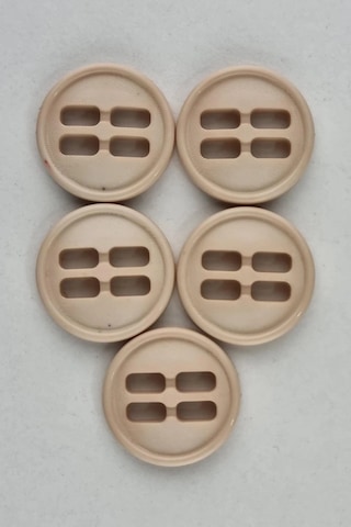 Orta Akrilik Dikdörtgen Delikli Ten Kaban Çeket Hırka Yelek Düğmesi 5 Adet