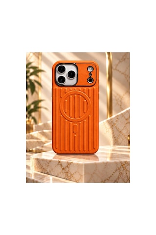 İphone 17/18 Pro Magsafe Uyumlu Premium Deri Dokulu Kılıf Sunset Orange - 936037762 Sunset Orange