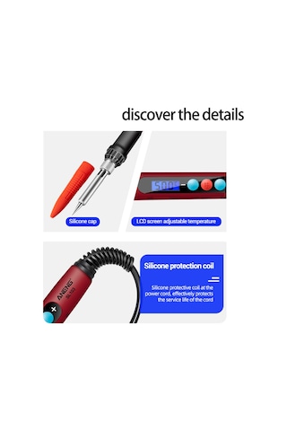 Yifomall Aneng Sl103 60w Lcd Ekranlı Akıllı Lehim Makinesi Seti - 180 C-500 C Ayarlanabilir Sıcaklık, 18 Parça Profesyonel Lehimleme Ekipmanı