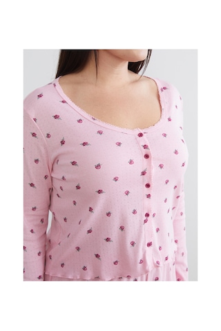 Lcw Dream Pembe U Yaka Çiçekli Kadın Pijama Takım