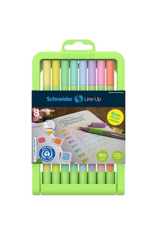 Schneider 191088 Fineliner Serisi 0,4 mm 8'li Paket Pastel Karışık Renk Set