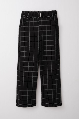 Breeze Kız Çocuk Kare Desenli Pantalon 8-14 Yaş, Siyah Siyah
